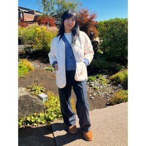 NWT Uniqlo PUFFTECH Relaxed Quilted Jacket in Natural Color